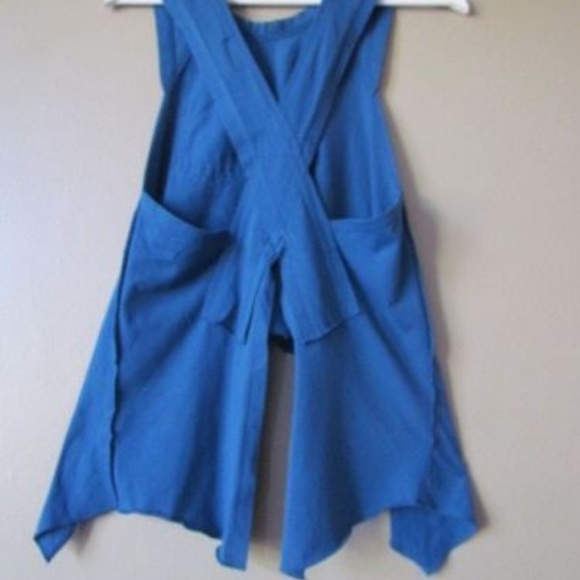 MATERIAL GIRL TOP BLUE SIZE XS COTTON BLEND CROSS - Picture 4 of 7